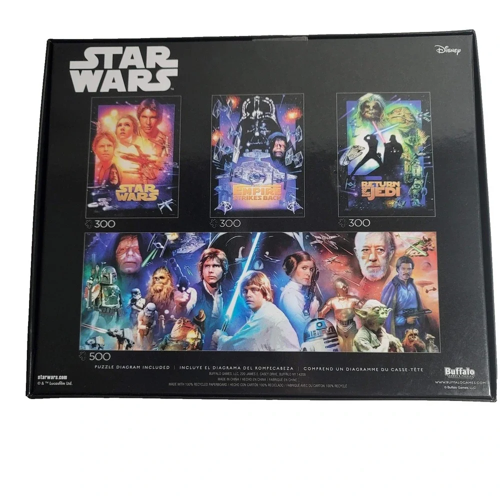 Buffalo Games Star Wars 4 Jigsaw Puzzles 300 & 500 Piece Multicolor Set Box‎